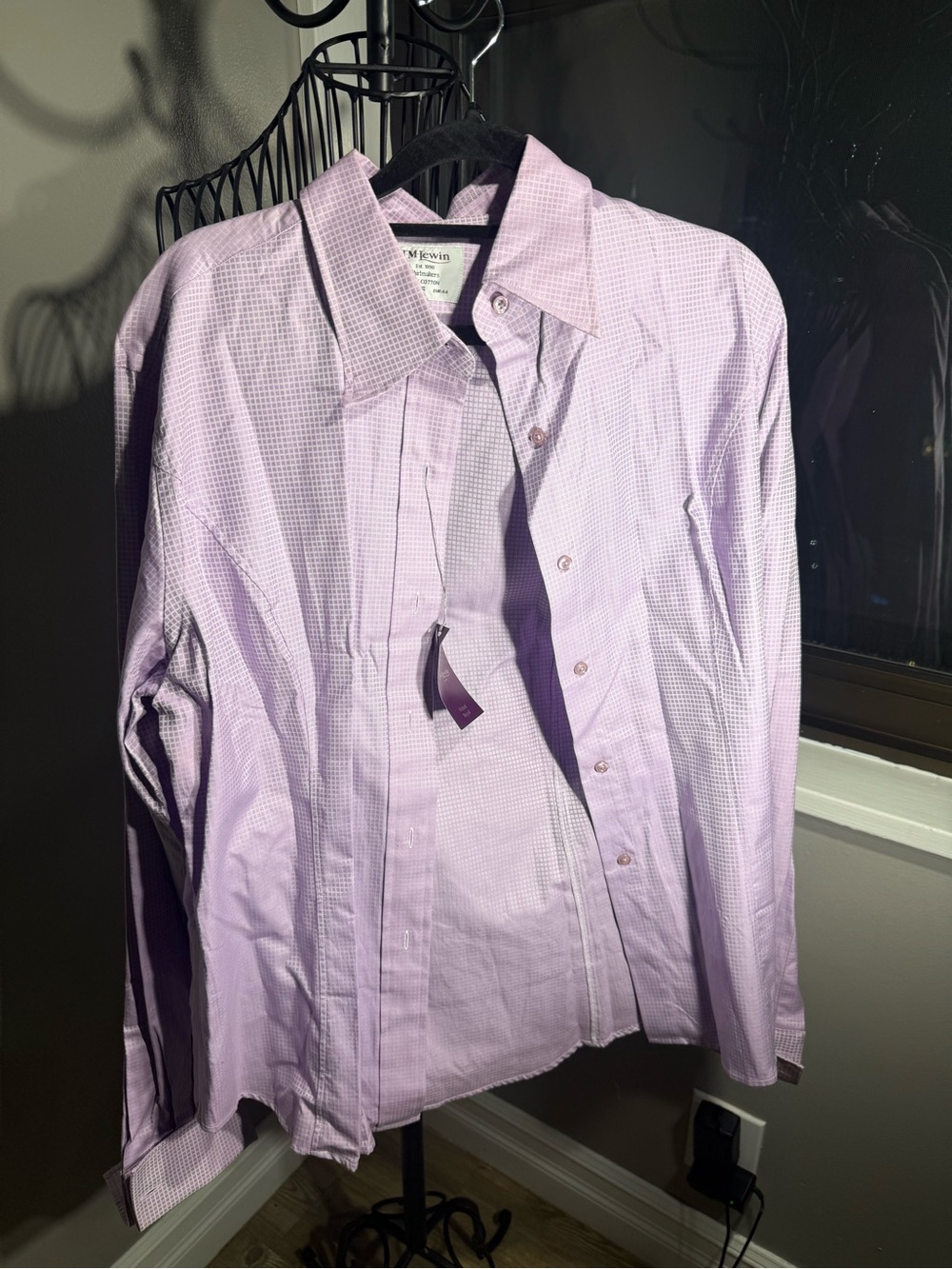 T.M.Lewin Lilac Micro-Check Dress Shirt